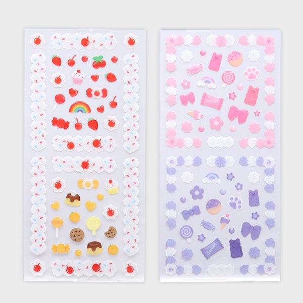 Daiso - Autocollant Epoxy (2 feuilles Crème/Papillon)