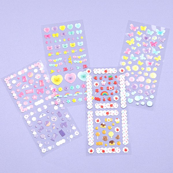 Daiso - Epoxy Sticker (2 sheets Cream/Butterfly)