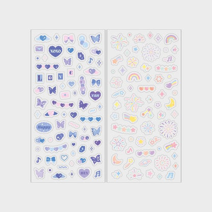 Daiso - Sticker (2 sheets xoxo/confetti)