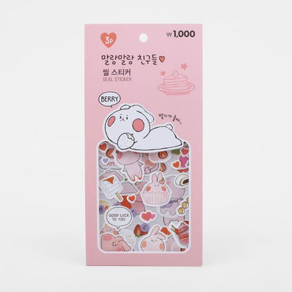 Daiso - MalangMalang Sticker (3 sheets pink/yellow/orange)