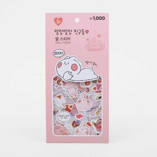 Daiso - MalangMalang Sticker (3 sheets pink/yellow/orange)