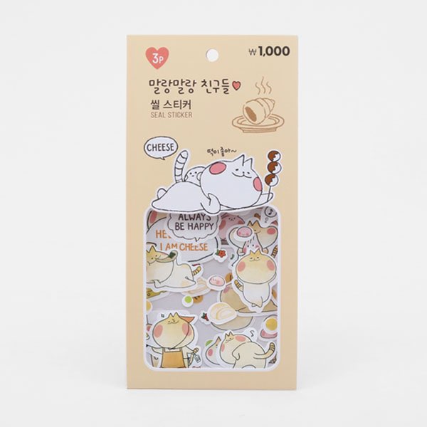 Daiso - MalangMalang Sticker (3 sheets pink/yellow/orange)