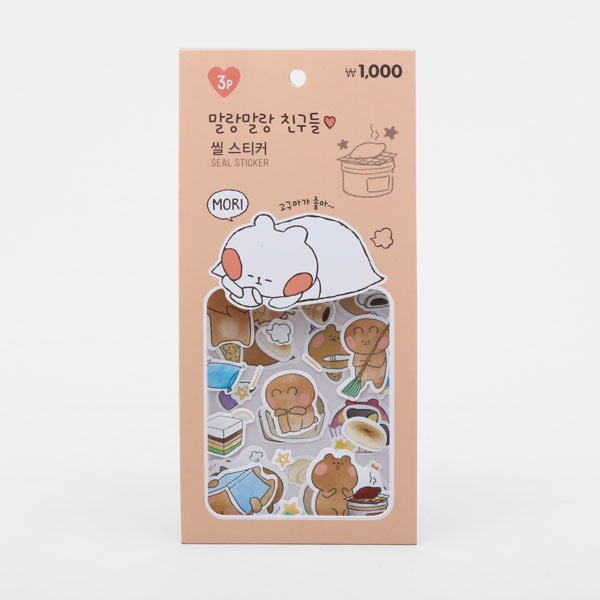 Daiso - MalangMalang Sticker (3 sheets pink/yellow/orange)