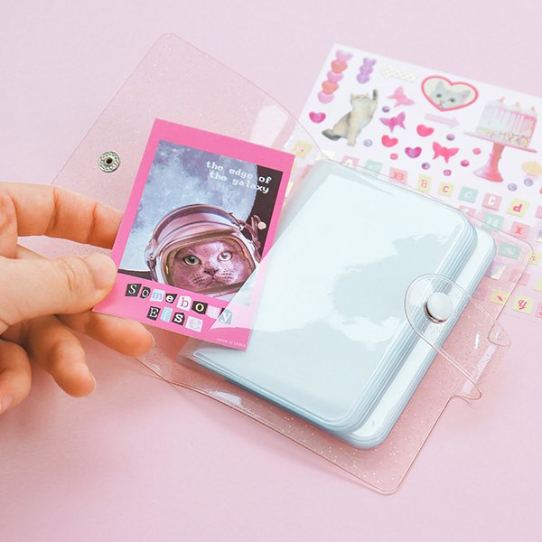 Daiso - Binder 24 pochettes (transparent et pailleté)